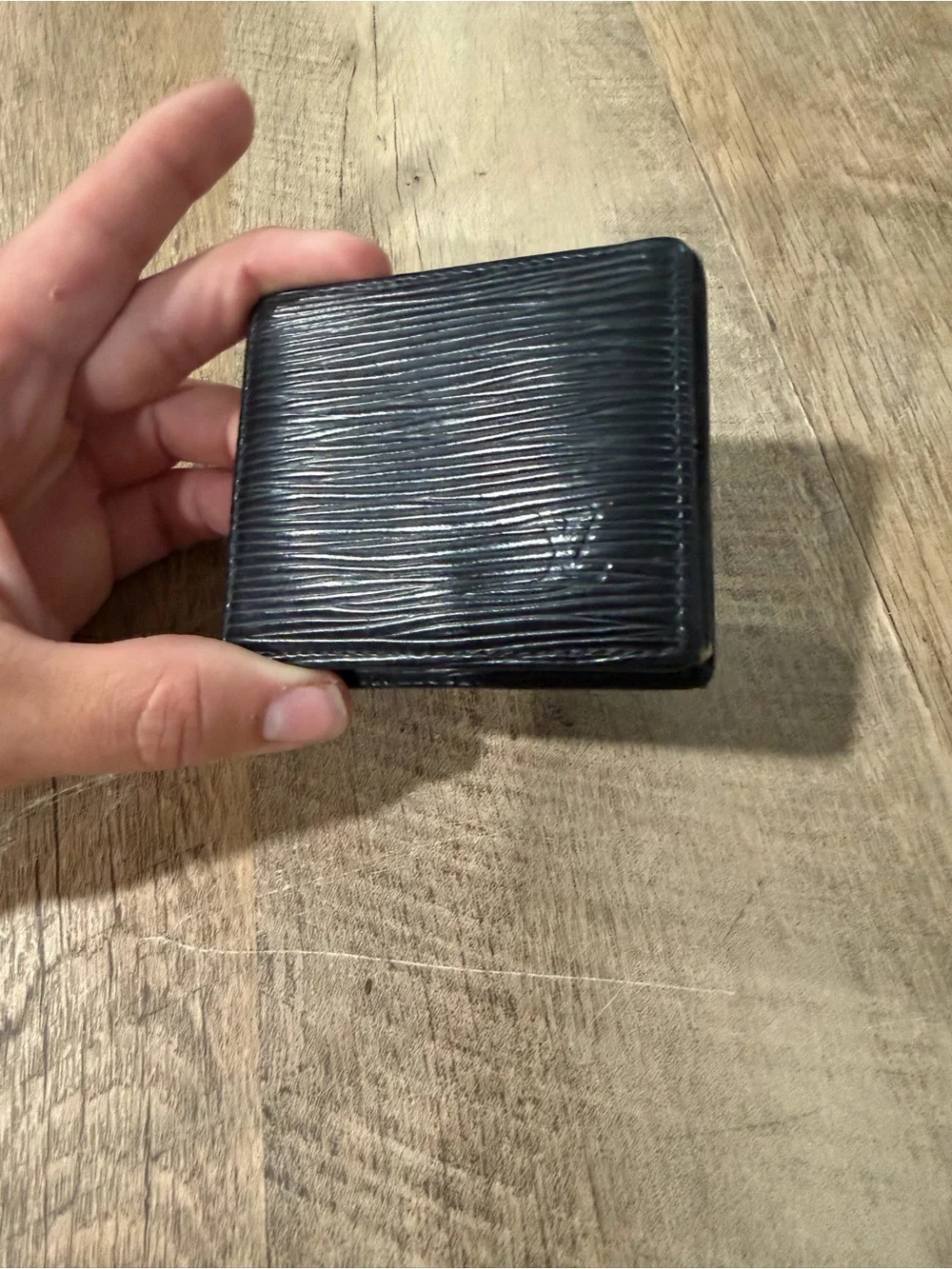 Louis Vuitton Black Epi Leather Bi-Fold Card Holder